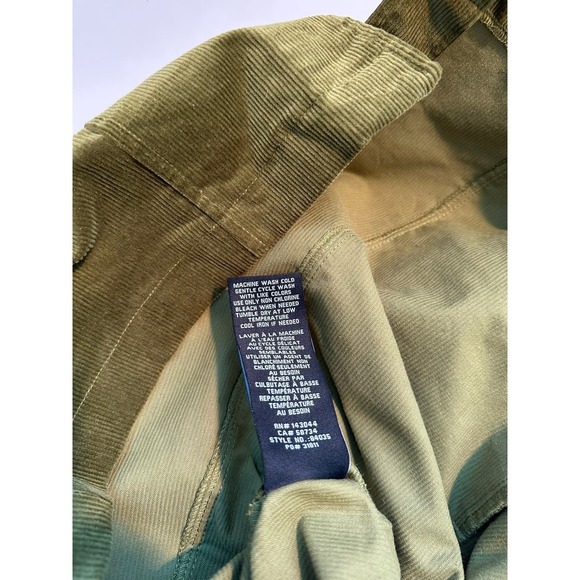 7 For All Mankind Olive Green Corduroy Zip Front Long Sleeve Coat Size 6 - Picture 8 of 8
